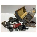 Canon F-1 35mm Camera Body, Lenses, and Camera Bag