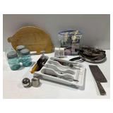 Mason Jars, Pig Shaped Cutting Board, Electric Can Opener, and Other Kitchenware