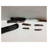 Folding and Fixed Blade Knives with Sheaths and Pouch
