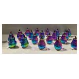 (20) Dark Iridescent Glass Pumpkins