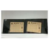 (2) Blatz Milwaukee's Finest Beer Advertising Bowling Score Sheets Framed