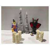 Halloween Decor Group with LED Lights and Sculpted Figurines