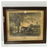 Framed 19th Century The Homeward Curfew Print