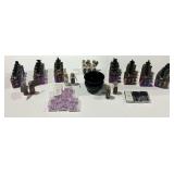 Decorative Halloween Potion Bottles and Boxes of Food Picks with Cauldron