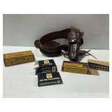 Leather Holster Rig with Ammunition and Gun Cleaning Supplies