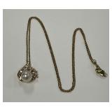 Sterling Silver Pearl Pendant Necklace