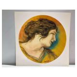 William Verdult Signed Print of Profile Lady's Portrait