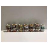 (7) Budweiser and Miller Ceramic Beer Mugs