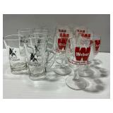 (12) Schlitz and Weber Beer Glasses