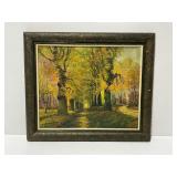 Vintage Framed Oil Painting of Forest Landscape... Signed
