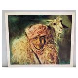 William Verdult Signed Print of Man with Goat