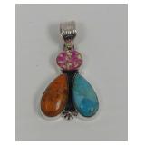 Sterling Silver Multicolored Stone Pendant