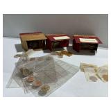 Collection of Vintage Wooden Nickels