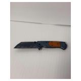 Damascus Steel Colored Metal Folding Pocket Knife