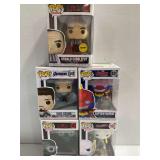 (5) Funko Pop Vinyl Figures: Oswald Cobblepot, Tony Stark, Captain Marvel, The Riddler, Godspeed