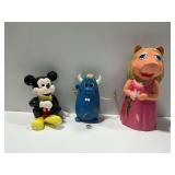 (3) Ceramic Character Coin Banks...one has damage
