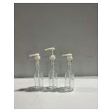 (3) Glass Bottles with Plastic Pump Tops