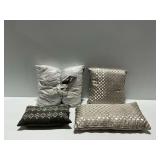 (4) Decorative Accent Pillows in Neutral Tones