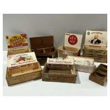 Wooden Cigar Boxes with Paper Labels