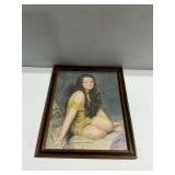 Framed Print of Young Girl with Butterfly Wings