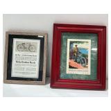(2) Framed Harley-Davidson Advertisements