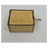 Wooden Hand Crank Music Box Plays "Can't Help Falling In Love"