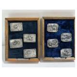 (8) Siskiyou Buckle Co. Charles M. Russell Belt Buckles in Wooden Display Cases