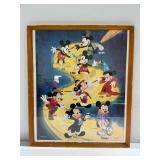 Walt Disney Mickey Mouse Evolution Framed Poster (Renoir's Laundresses Print Is Glued on the Back)
