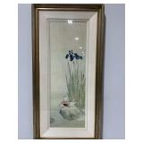 Framed Hoitsu Iris and Mandarin Ducks Print