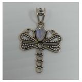 Sterling Silver Moonstone Dragonfly Pendant