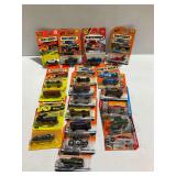 Matchbox and Mattel Diecast Toy Vehicles in Original Packaging