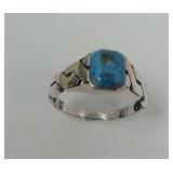 925 Sterling Silver Ring with Turquoise Stone Size 14