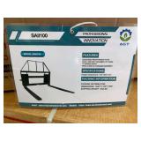 2026 Unused Mower King Skid Steer Pallet Forks ... You are bidding on one frame & 2 Forks ... Adjustable, Quick Attach, 4,000lbs Rating, 352lbs,4×1.4×50