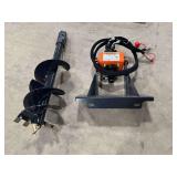 Unused 2026 Mini Skid Steer Auger Drive & Bit Attachment