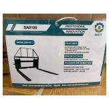 2026 Unused Mower King Skid Steer Pallet Forks ... You are bidding on one frame & 2 Forks ... Adjustable, Quick Attach, 4,000lbs Rating, 352lbs,4×1.4×50