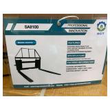 2026 Unused Mower King Skid Steer Pallet Forks ... You are bidding on one frame & 2 Forks ... Adjustable, Quick Attach, 4,000lbs Rating, 352lbs,4×1.4×50