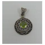 Peridot and Sterling Silver Pendant