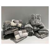 Gray And White Bath Linens... Solids and Patterns