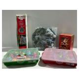 Christmas Decor: 4-ft. Tree, Wreath, Ornaments, and Animated Santa