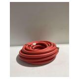 Red Rubber Hose with Metal Fittings