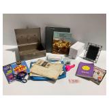 Metal Cash Box with Books and Office Supplies