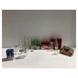 Lot of Soda Bottles, Milk Bottles, Drinking Glasses, and Storage Tins