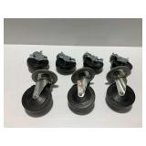 (7) Heavy Duty Swivel Casters with 5 in. Black Wheels