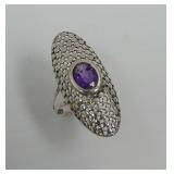 925 Silver Amethyst Ring Size 7