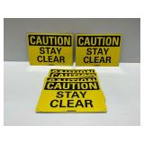 (11) Caution Stay Clear Metal Signs