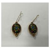 Italian Micro Mosaic Dangle Earrings