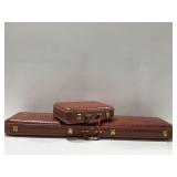 (2) Olympic Luggage Corp Brown Faux Alligator Hard Cases