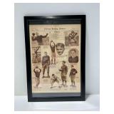 Framed 1927 Chicago Sunday Tribune Football Theme Newspaper Section