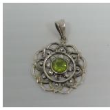 925 Sterling Silver Peridot Pendant