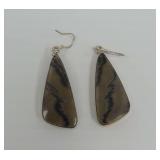 Rhodonite and Sterling Silver Drop Earrings